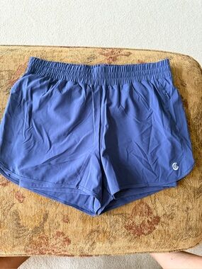 Calme By Johnny Was Elements Womens BLUE Running Athletic Shorts Size M